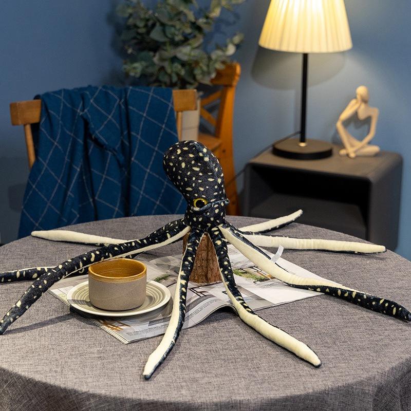 

Симуляция осьминога кукла плюшевая игрушка аквариум осьминог кукла осьминог мальчик успокаивающая кукла 50cm чёрный