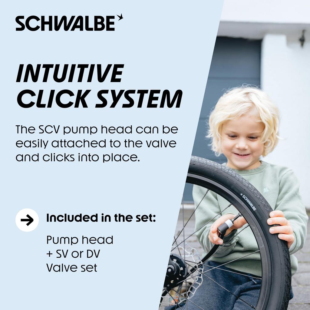 Schwalbe Clik Valve - Bicycle Valve Attachment - SV-SCV Conversion