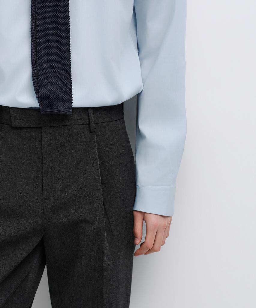 Musinsa Standard Wide Hidden Banding Slacks [Charcoal Gray]