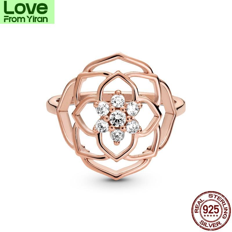 Codemonkey 925 Sterling Silver Rings For Women  New Spring Rose Petal Ring Making Jewelry Gift Party Engagement Cmr098
