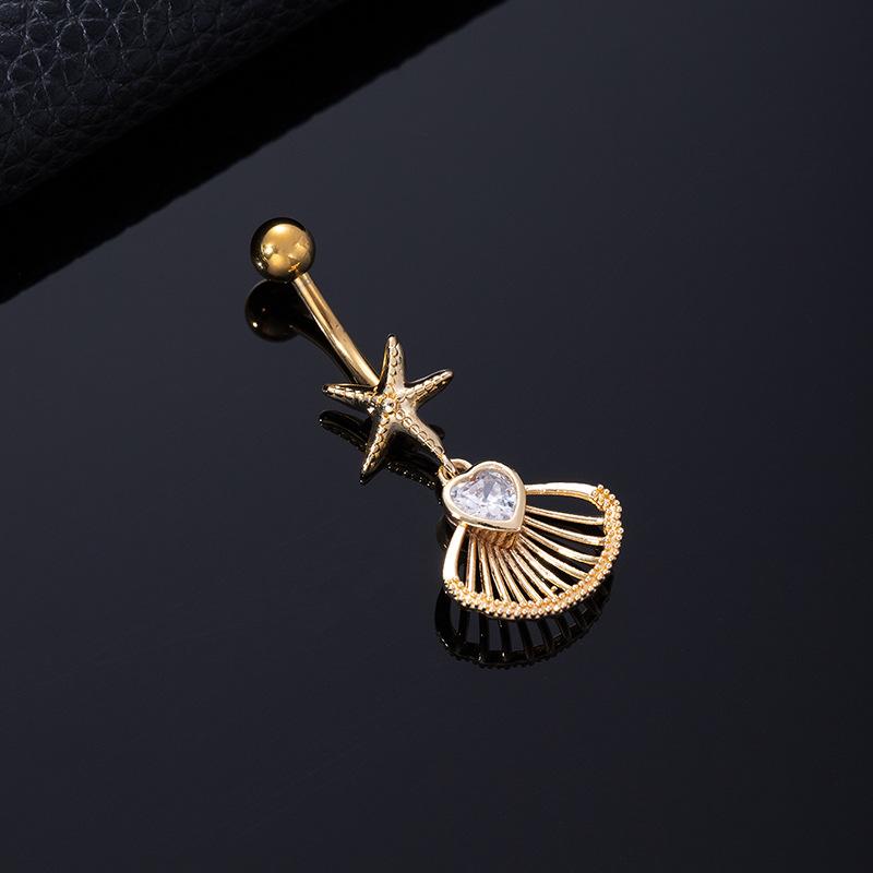 Color Zircon Spiral Piercing Navel Nail Color Butterfly Wind Navel Clip Rabbit Navel Buckle