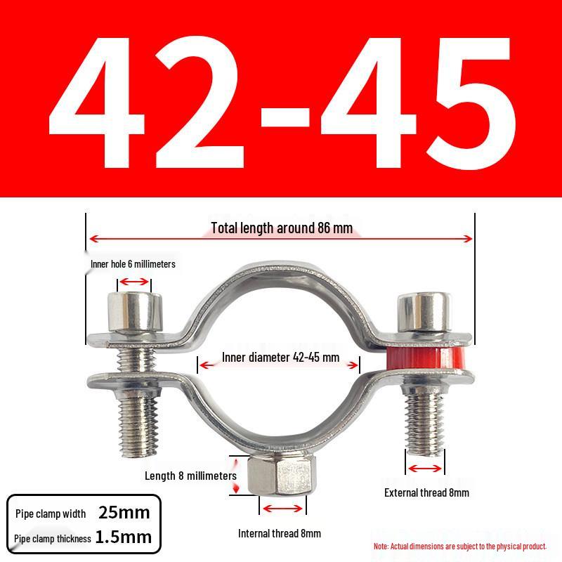 Stainless Steel Pipe Clamp Bracket with M8 Nut for Cable and Gas Pipes