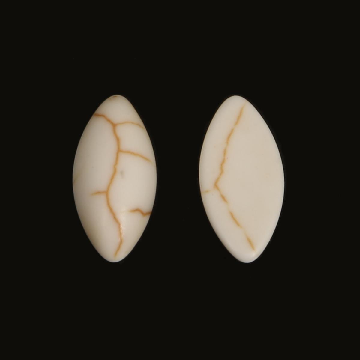 

Напівовальний тріснутий камінь, бірюзовий матеріал, пласка задня кабошон для ювелірних виробів своїми руками 7x14mm 20pcs білий