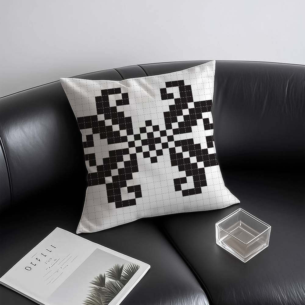 Pixel-Art-Drucktextur Kissenbezug Milbendicht Verdeckter Reißverschluss Sofa Bett