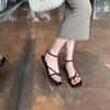 Grape mom studiolee fairy simple square head cross word with flat toe sandals women's summer
