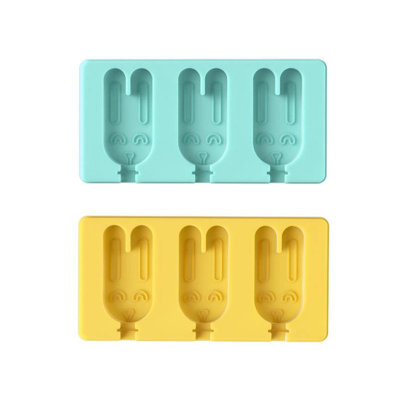 Multiple Styles Cute Silicone Ice Cream Molds Animal Love Snowman Rabbit Shape Mold Popsicle Making Kit with Lid Kitchen Tools