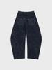 Visus Curved Courduroy Pants_Navy