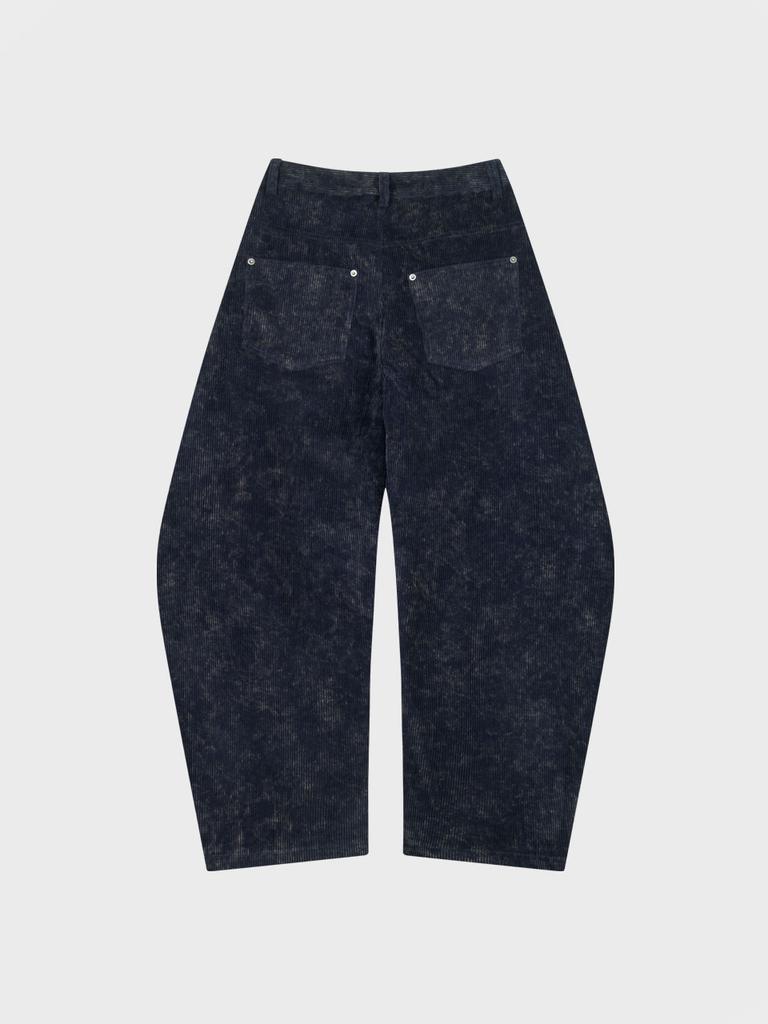 Visus Curved Courduroy Pants_Navy