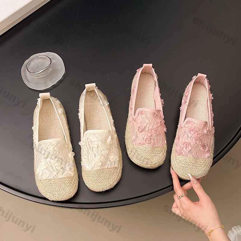 Fashion Women's Casual Shoes Summer 2025 New Round Toe Breathable Comfortable Flats  Fashion Weave Lightweight Slip On Vulcanized Shoes
