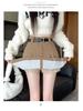 2026 Autumn/Winter Korean Academy Corduroy High-Waist A-line Pleated Skirt