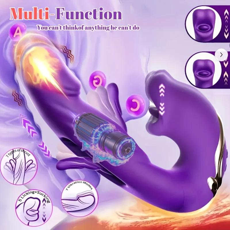 Vibratoare punct G cu stimulare a clitorisului pentru femei cu 5 linge de limbă 7 moduri de vibrație 7 moduri de mișcare vibrator vibrator sex pentru femei