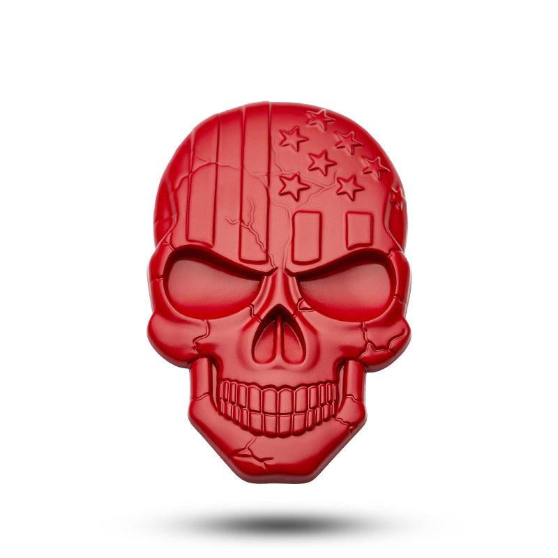 3D American Flag Skull Crossbones Metal Car Emblem Sticker