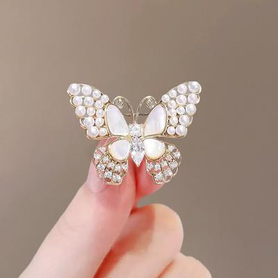 Pearl Butterfly Brooch High-end Women's Brooch Accessory Brooch for Clothes Overcoats and Suits