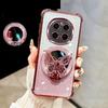 Glitter Mirror Butterfly Bracket Magnetic Holder Case for Oneplus 13 One Plus 13 12 12R 13R Oneplus13 R Shockproof Clear Cover