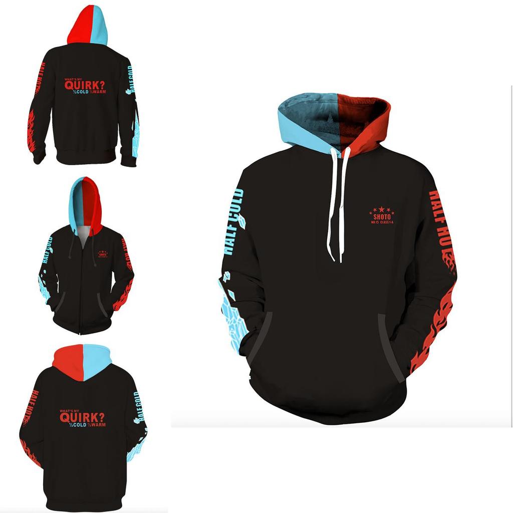 Hoodies Boku No Todoroki Shoto Zip Up Coat Cosplay Outwear