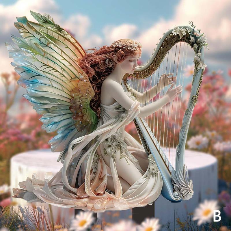 Transparent Acrylic Flower Fairy Courtyard Garden Park Elf Decorative Insert