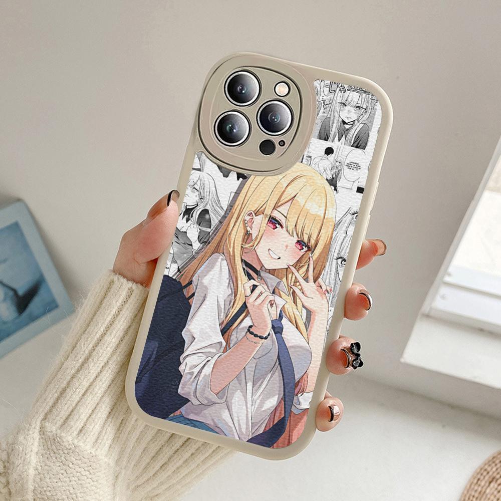 Anime My Dress Up Darling Marin Kitagawa Phone Case for Iphone 14 13 11 12 Pro 14 MAX 13 12 MiNi 7 8 Plus XS XR Lambskin Covers