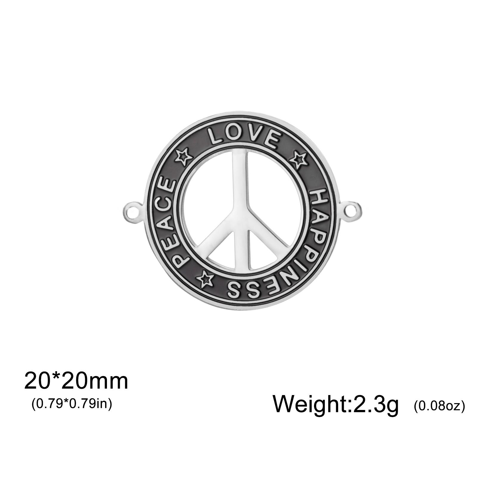

Teamer Peace & Love Symbol Charms Stainless Steel Amulet Vintage Lucky Happiness Pendant For Necklace Bracelet Jewelry Wholesale