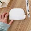 Shell Small Wallet Pu Leather Coin Purse Simple Card Holder Korean Solid Color Zipper Key Case Mini Handbag