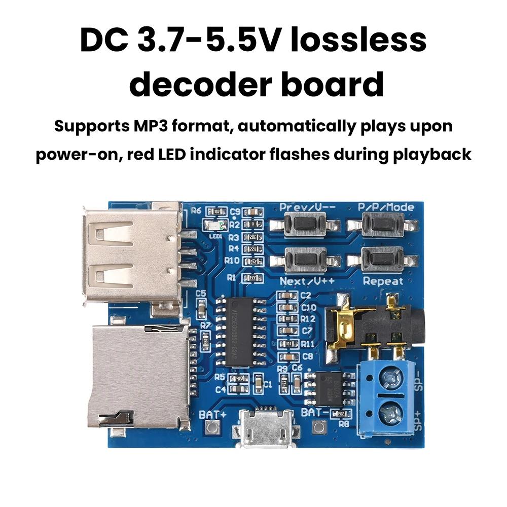 TF Card U Disk Play MP3 Decoder Player Module with Audio Amplifier Decoding Player Module USB 5V Power Supply
