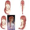 Peluca Cosplay Makima de Chainsaw Man Trenza Rosa Cabello Sintético Largo y Suave Para Fiesta de Halloween