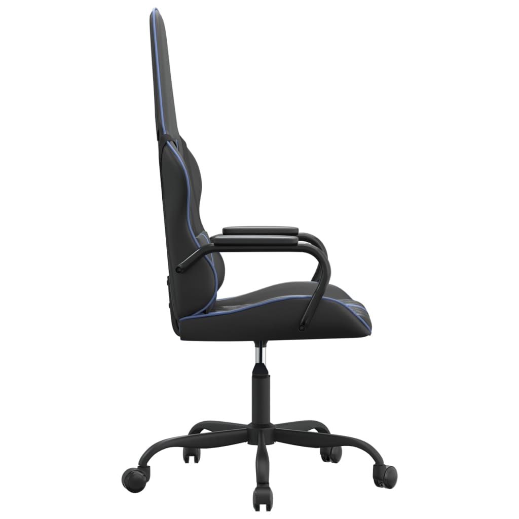 Gaming Chair with Massage Function Blue and Black Artificial Leather