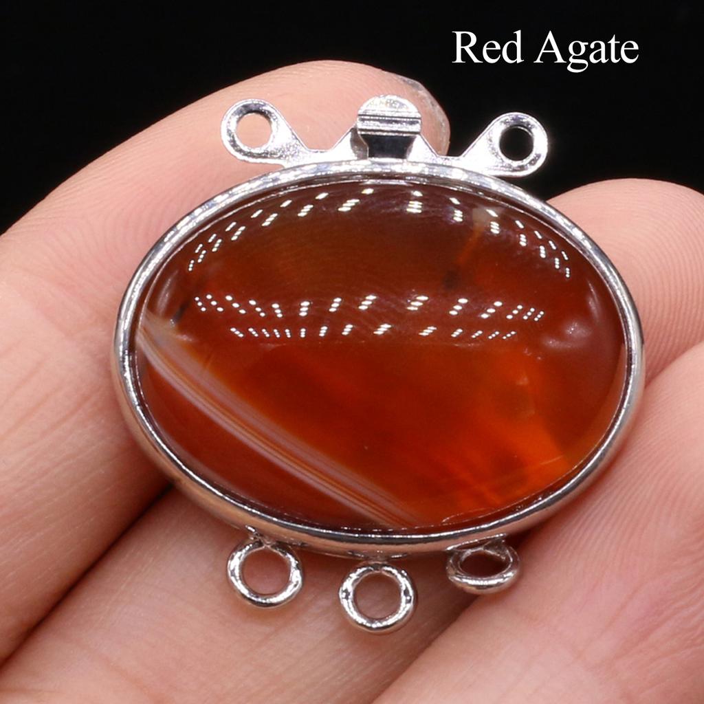 1 szt., Boho Ręcznie Robiony Owalny Wisiorek z Naturalnego Kamienia, Zawieszki-Konektory do DIY Naszyjnika, Bransoletki, Bransoletki na Kostkę, Akcesoria, Tworzenie Biżuterii, Unikalne Prezenty Świąteczne