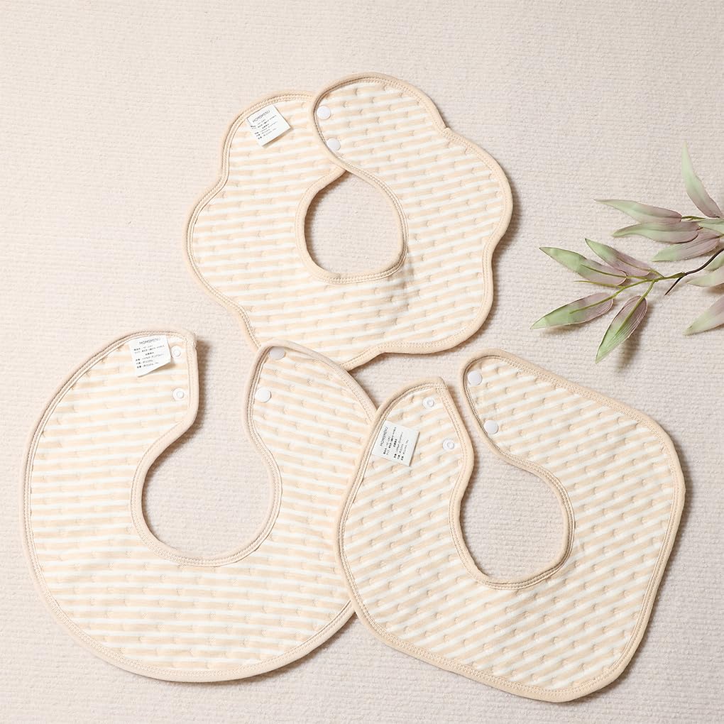 Bib 360 Baby Organic Cute Petal Set of for Boys and Girls [MOMSMENU] Bib, Waterproof, Cotton, Soft, Shape, 5,