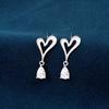 S925 Sterling Silver Heart & Water Drop Earrings for Women – 2026 New Luxury Design, Hot-Selling Dangle Style.
