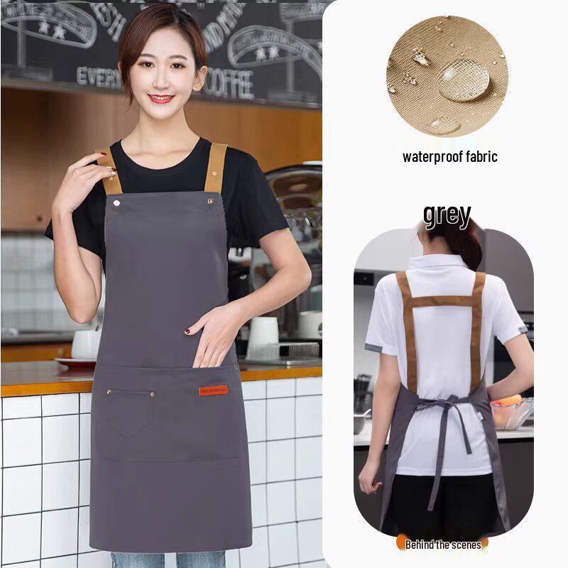 Custom Logo Waterproof Waist Apron for Milk Tea, Hot Pot, and Coffee Shop Staff