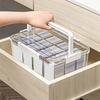 High Capacity Clear Craft Organizer Box Beads Storage Container with 4 Inner Boxes Large Capacity Clear Card Holder