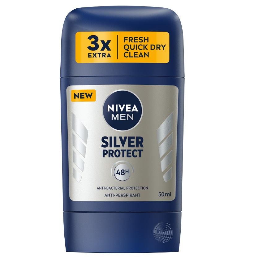 Nivea Men Silver Protect Anti-Perspirant Stick - 48H Odor & Sweat Defense, 1.69 oz