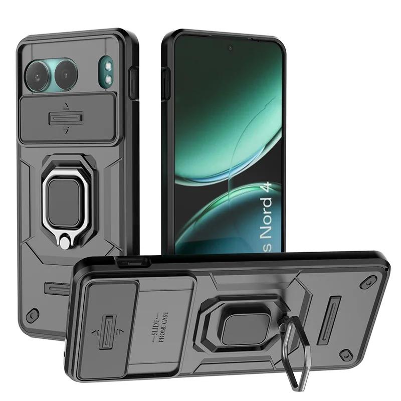 Armor Shockproof Case For OnePlus Nord 4 5G Protective Cover With Ring Magnetic Car Stand Holder Coque Fundas Capa
