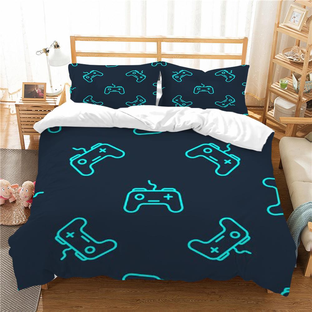 Gamepad Design Kids Soft Breathable Bed Set Bedding Suit Football  Bedroom Bedclothes Decor