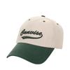 American Retro Trend with Curved Brim Dome Letter Baseball Cap for Men and Women Showing White Face Small Sun Protection Baseball Cap Cotton