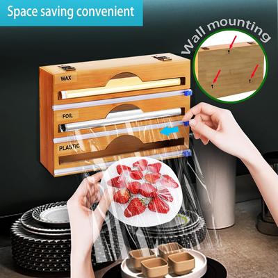 3.1 Dispensers for Plastic Wrapping, Plastic Wrapping, Aluminum Foil and Waxed Bamboo, for Kitchen Organizers
