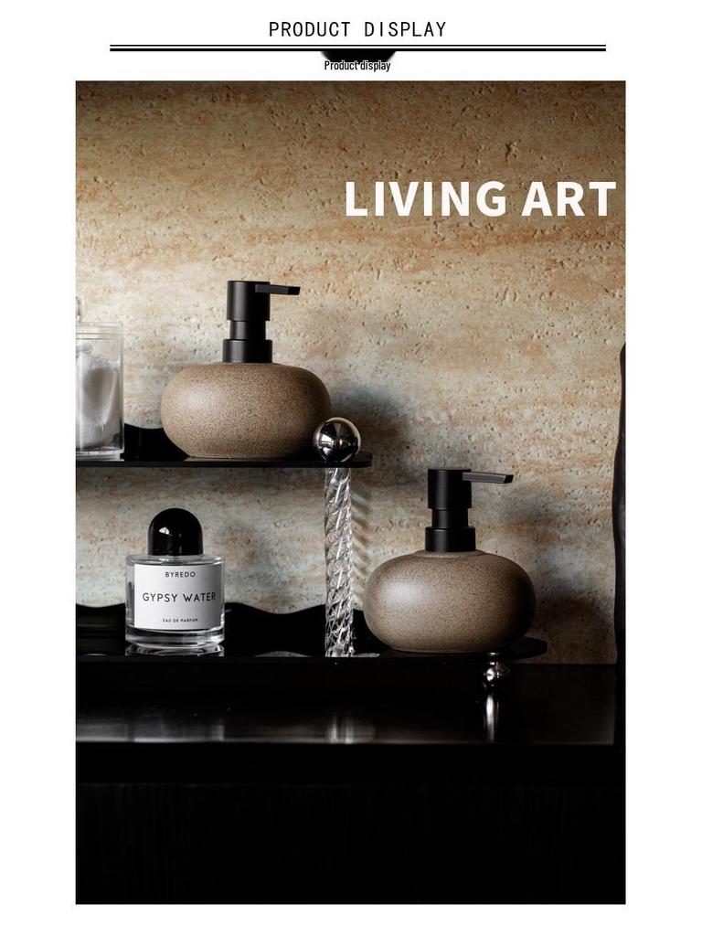 Sada lahví na šampon a pleťové mléko Wabi-Sabi z hrubé keramiky pro hotely a soukromí