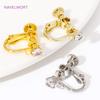 14K/18K Gold Plated Round Head Screw Ear Clip,With Zircon No Pierced Earrings Clip,For DIY Jewelry Making Earrings Findings