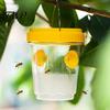 Fruit Fly Trap with Light Outdoor Solar Wasp Trap, Hanging Waterproof Hornet Bucket, Reusable Yellow Jacket Powered LED Light, Catcher for Garden