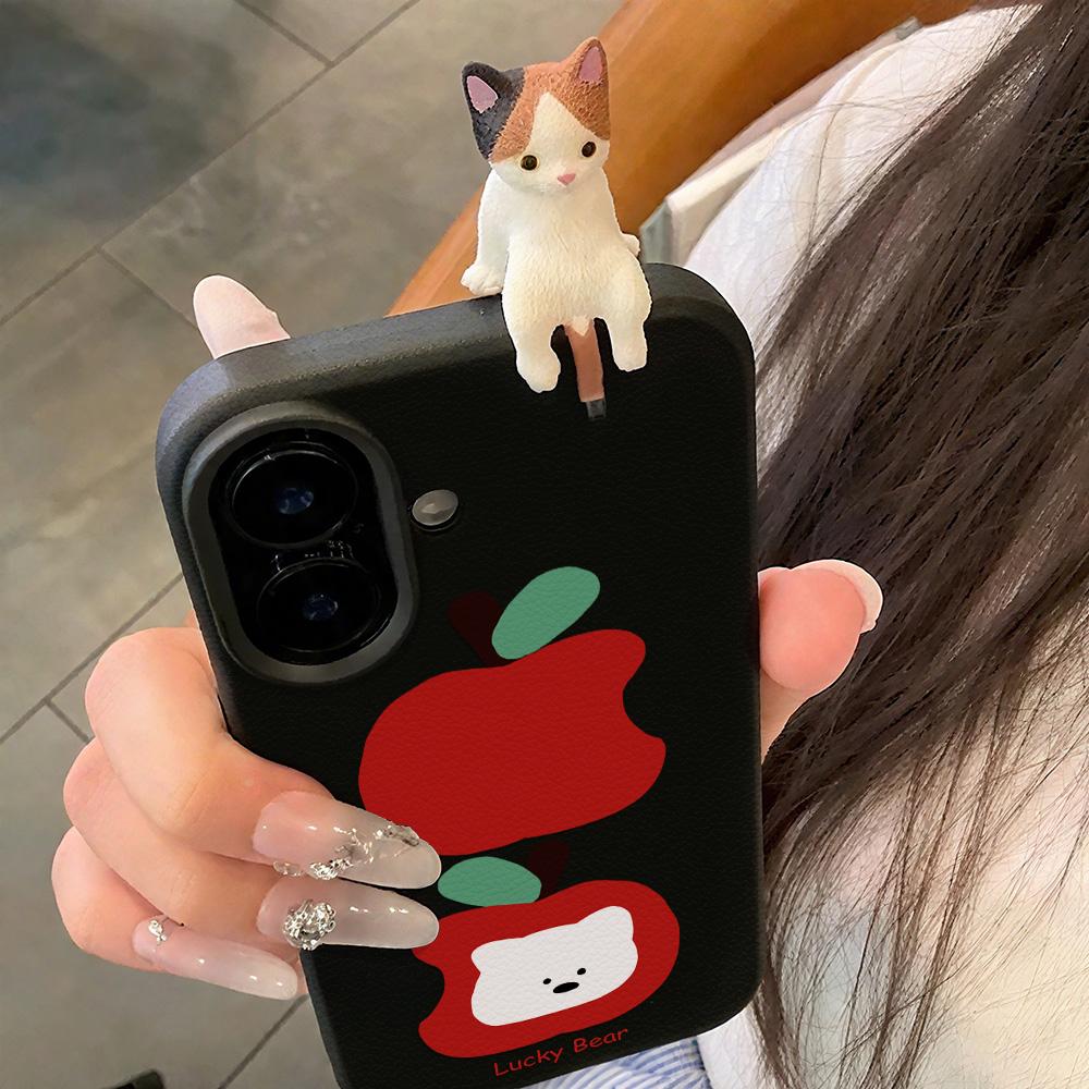 3D Phone Case for iPhone 11 13 17 Pro Max 17 Air Case iPhone 13 15 16 Pro Max 12 14 Pro Max 14 15 Plus Cute 3D Kitten Cartoon Leather