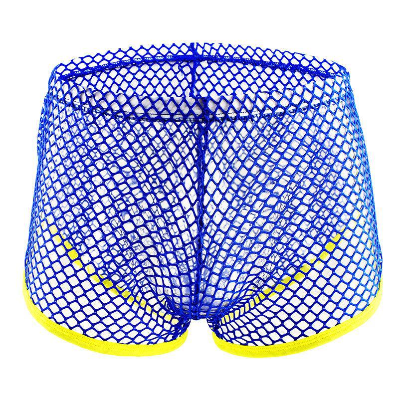 Men's Low Waist Mesh Breathable Boxer Briefs - Transparent & Youthful Design