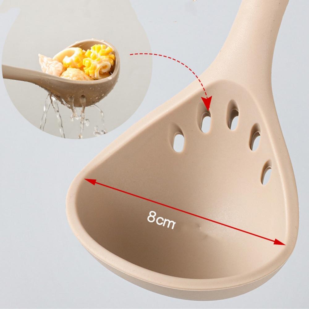 Silicone Cooking Utensil Wooden Handle Brush Ladle Pasta Colander Heat-resistant Non-Stick Leaking Spoon Cookware Kitchen Tool