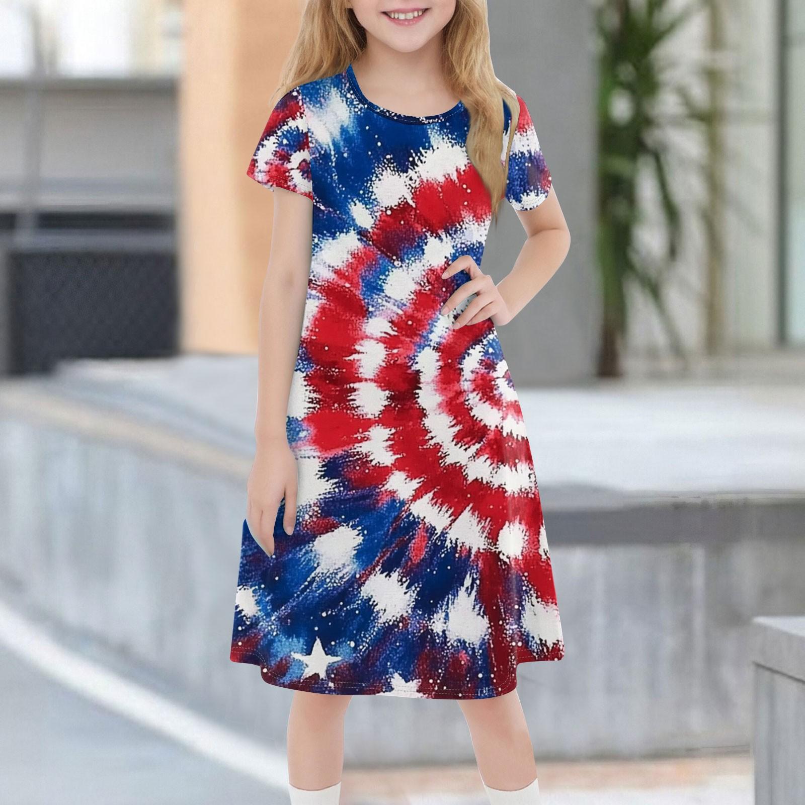 

Детское летнее повседневное модное платье с короткими рукавами и круглым вырезом 100 винный