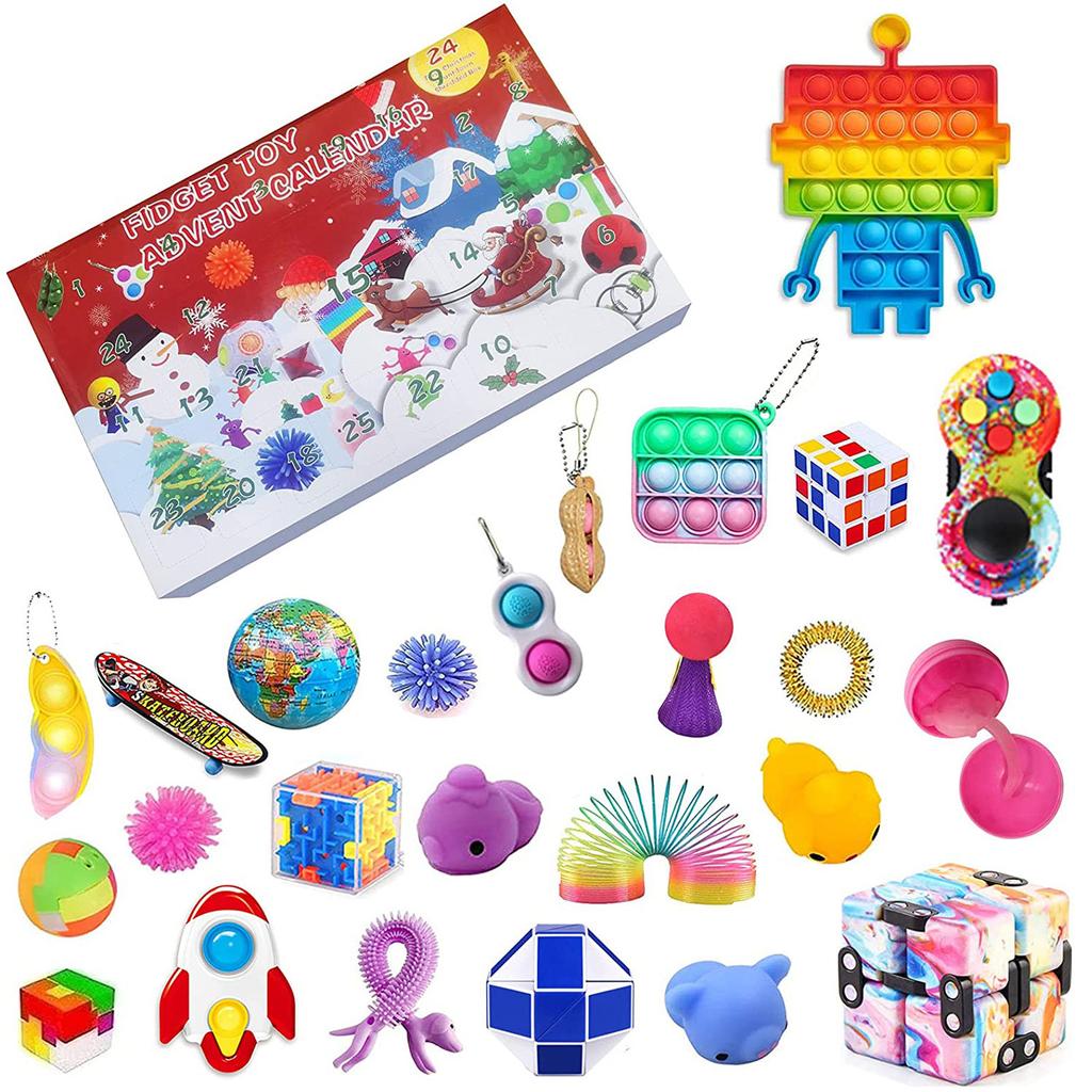 Calendario Dell'Avvento 2025 Con 24 Giocattoli Fidget: Conto Alla Rovescia Natale Per Bambini, Scatola Regalo Riutilizzabile