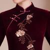 Autumn and Winter New Slim-fit Improved Velvet Cheongsam Wedding Mother-in-law Mother-in-law Toast Dress Long Dress Advanced Sense