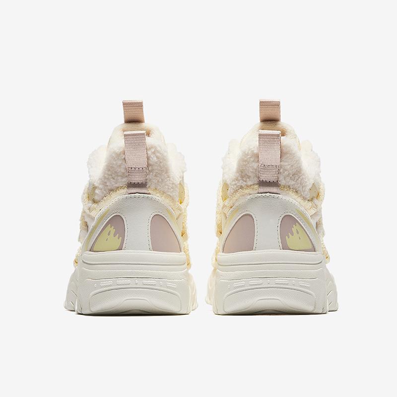 Anta Kids Warm Bear Trendy Fashion Thickened Warm Wear-Resistant Non-Slip Mid-Top Casual Shoes Kids Casual Shoes White Yellow A22446901-5