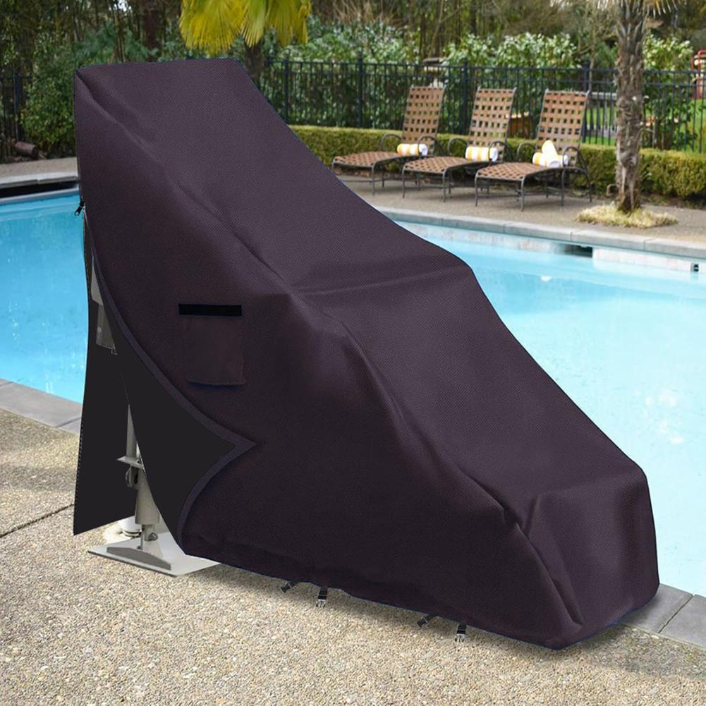 Heavy Duty Waterproof Pool Lift Chair Cover 600D Oxford Fabric with Secure Fit and Airflow Vents for Outdoor Use