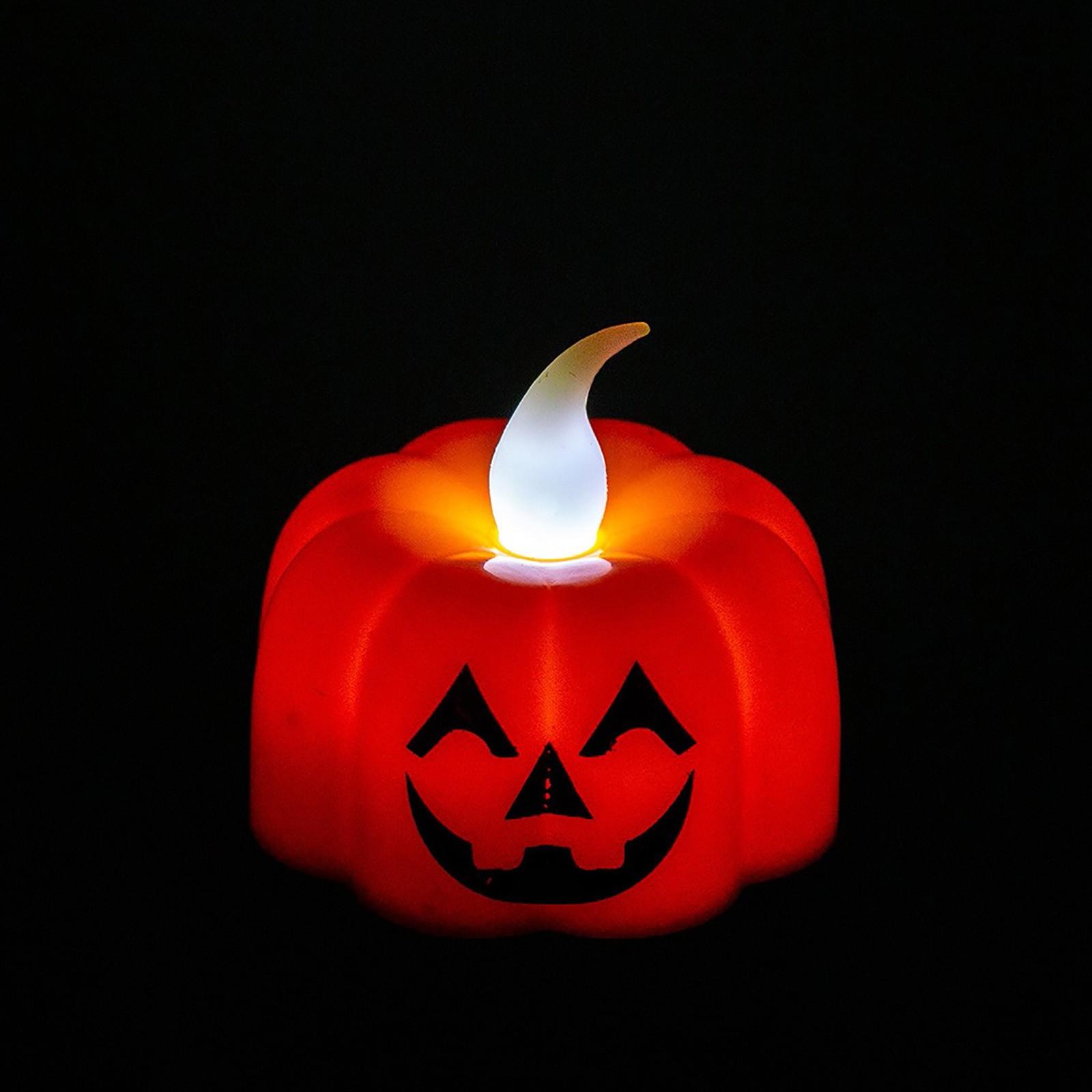 

Свет Хэллоуина Мерцающий светодиодный свет Беспламенная свеча Специальная вечеринка для дома оранжевый