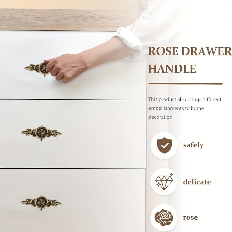 Zinc Alloy Rose Cabinet Handles 8pcs - 4.051.73 Inches Antique Bronze with Back Plate, Elegant Pulls for Dresser, Drawer, Cabinet & Mounting Screws