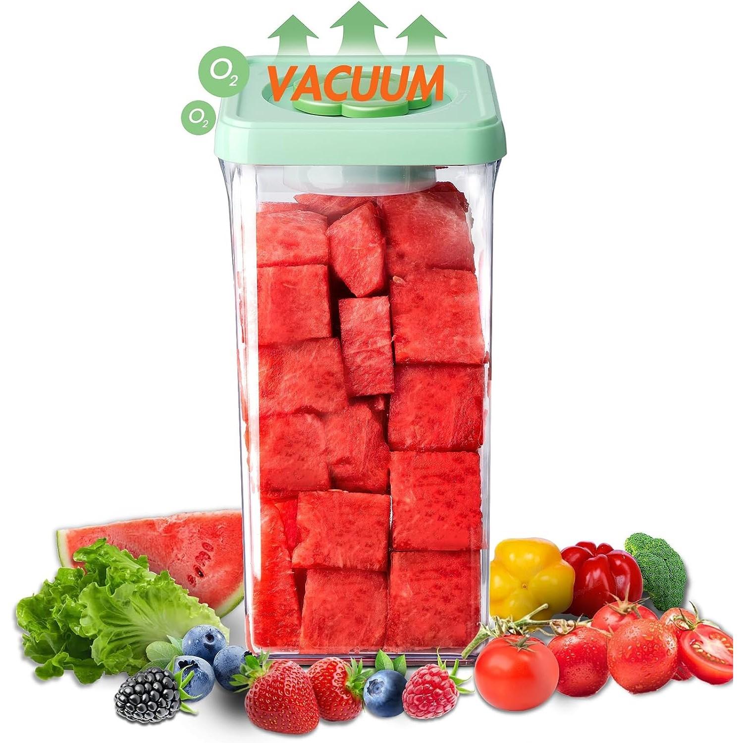 Вакуумные большие контейнеры для хранения продуктов питания 2,8 кварты, герметичные контейнеры для хранения продуктов питания Square (2600ML)